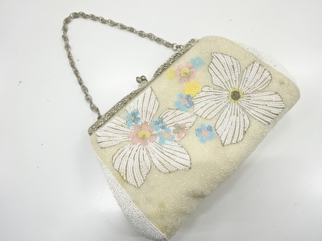 アンティーク　ビーズ　ハンドバッグ